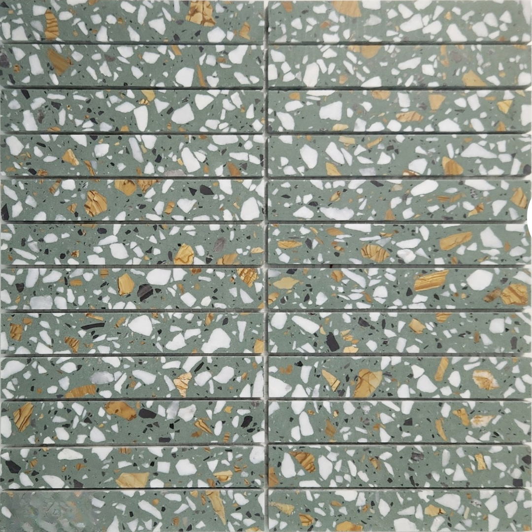 2056 Kitkat Speckled Grass Mosaic Decor Tiles