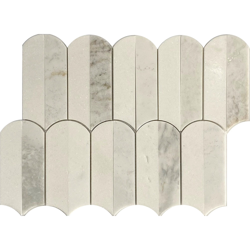 3036 Punkah Two Tone Snowball Natural Stone Mosaic Decor Tiles