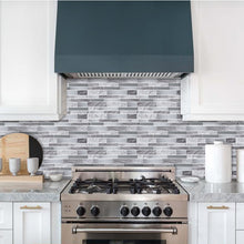 Load image into Gallery viewer, 3D Peel & Stick Carrara White & Glass Gloss Stagger Gloss Mosaic