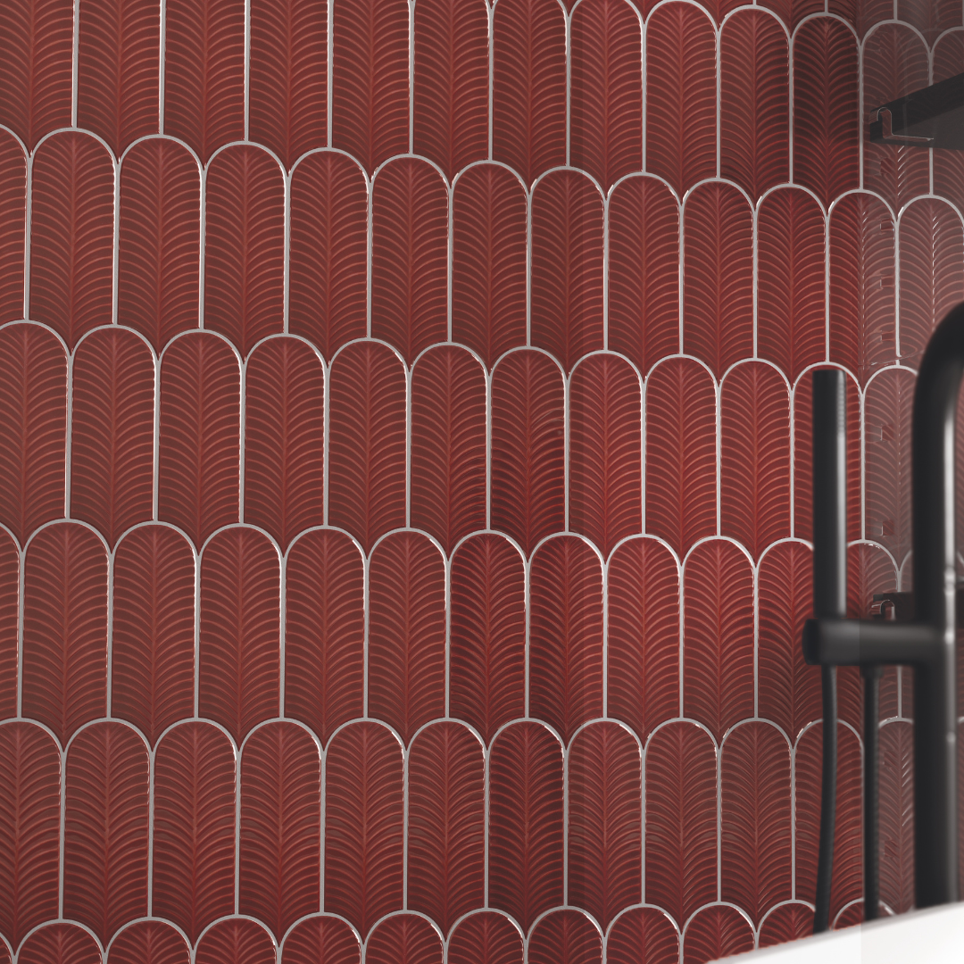Alma Scale Brillo Garnet Decor Tile
