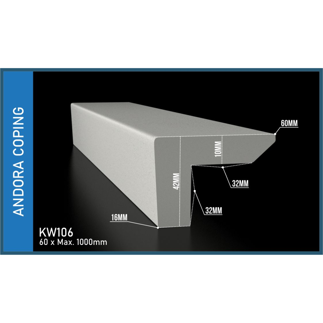 Kwela Stepedge Andora Coping 60mm x 1000mm KW106