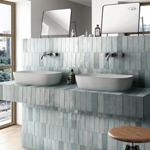 Load image into Gallery viewer, Artisan Subway Aqua Decor Tile