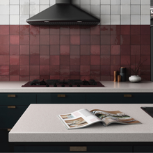 Load image into Gallery viewer, Artisan Cuadrado Burgundy Decor Tile
