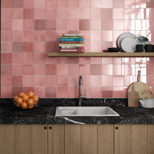 Load image into Gallery viewer, Artisan Cuadrado Rose Mallow Decor Tile