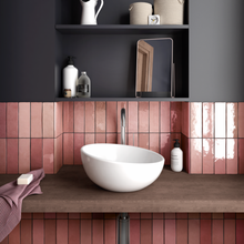 Load image into Gallery viewer, Artisan Subway Rose Mallow Decor Tile