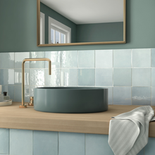 Load image into Gallery viewer, Artisan Cuadrado Aqua Decor Tile