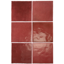 Load image into Gallery viewer, Artisan Cuadrado Burgundy Decor Tile