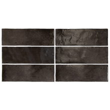 Load image into Gallery viewer, Artisan Subway Graphite Decor Tile
