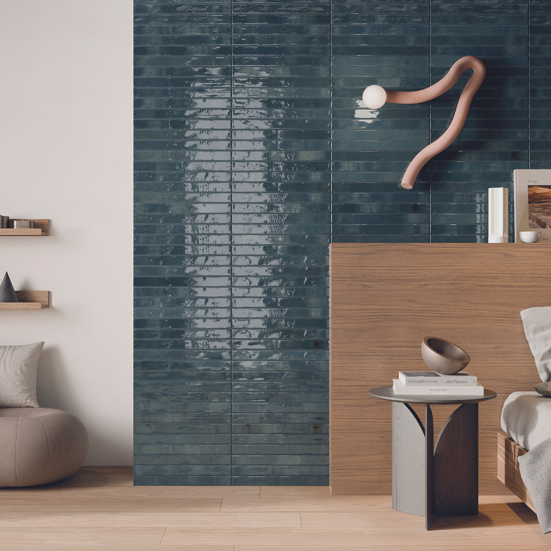 Colours Blue Metro Porcelain Decor Tile