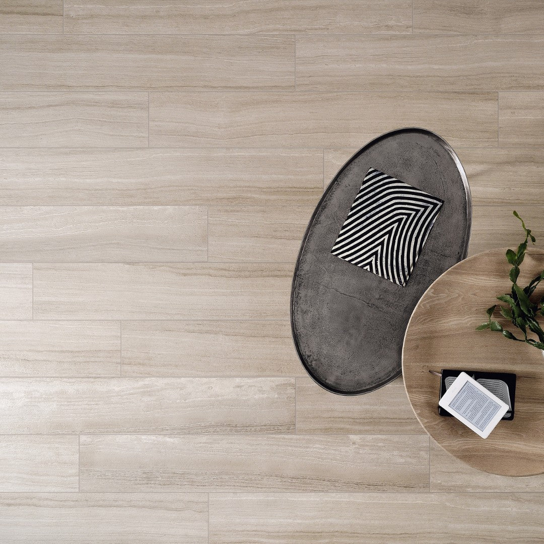 Flow Greige 60120 Porcelain Decor Large Format Tile