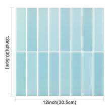 Load image into Gallery viewer, 3D Peel &amp; Stick Aqua Light Blue Green KitKat Gloss Mosaic
