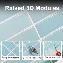 Load image into Gallery viewer, 3D Peel & Stick Aqua Light Blue Green KitKat Gloss Mosaic