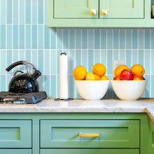 Load image into Gallery viewer, 3D Peel & Stick Aqua Light Blue Green KitKat Gloss Mosaic