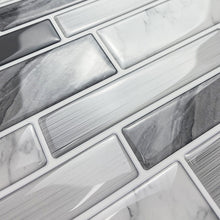 Load image into Gallery viewer, 3D Peel & Stick Carrara White & Glass Gloss Stagger Gloss Mosaic