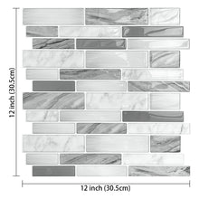 Load image into Gallery viewer, 3D Peel & Stick Carrara White & Glass Gloss Stagger Gloss Mosaic