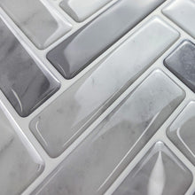 Load image into Gallery viewer, 3D Peel & Stick Carrara White Gloss Herringbone Mosaic