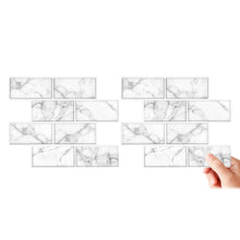 Load image into Gallery viewer, 3D Peel & Stick Carrara White Metro Gloss Mosaic
