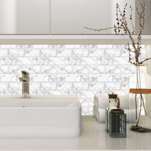 Load image into Gallery viewer, 3D Peel &amp; Stick Carrara White Metro Gloss Mosaic
