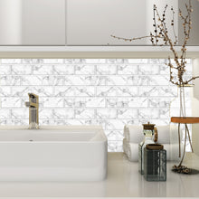 Load image into Gallery viewer, 3D Peel & Stick Carrara White Metro Gloss Mosaic