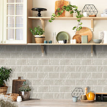 Load image into Gallery viewer, 3D Peel & Stick Crema Marfil Cream Metro Gloss Mosaic