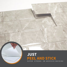Load image into Gallery viewer, 3D Peel & Stick Crema Marfil Cream Metro Gloss Mosaic