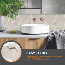 Load image into Gallery viewer, 3D Peel & Stick Crema Marfil Cream Metro Gloss Mosaic