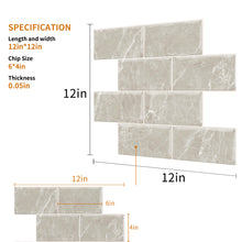 Load image into Gallery viewer, 3D Peel & Stick Crema Marfil Cream Metro Gloss Mosaic