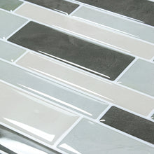 Load image into Gallery viewer, 3D Peel &amp; Stick Olive Grey Aqua Gloss Mosaic
