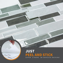 Load image into Gallery viewer, 3D Peel &amp; Stick Olive Grey Aqua Gloss Mosaic
