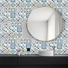 Load image into Gallery viewer, 3D Peel &amp; Stick Blue Pattern Mirage Gloss Mosaic
