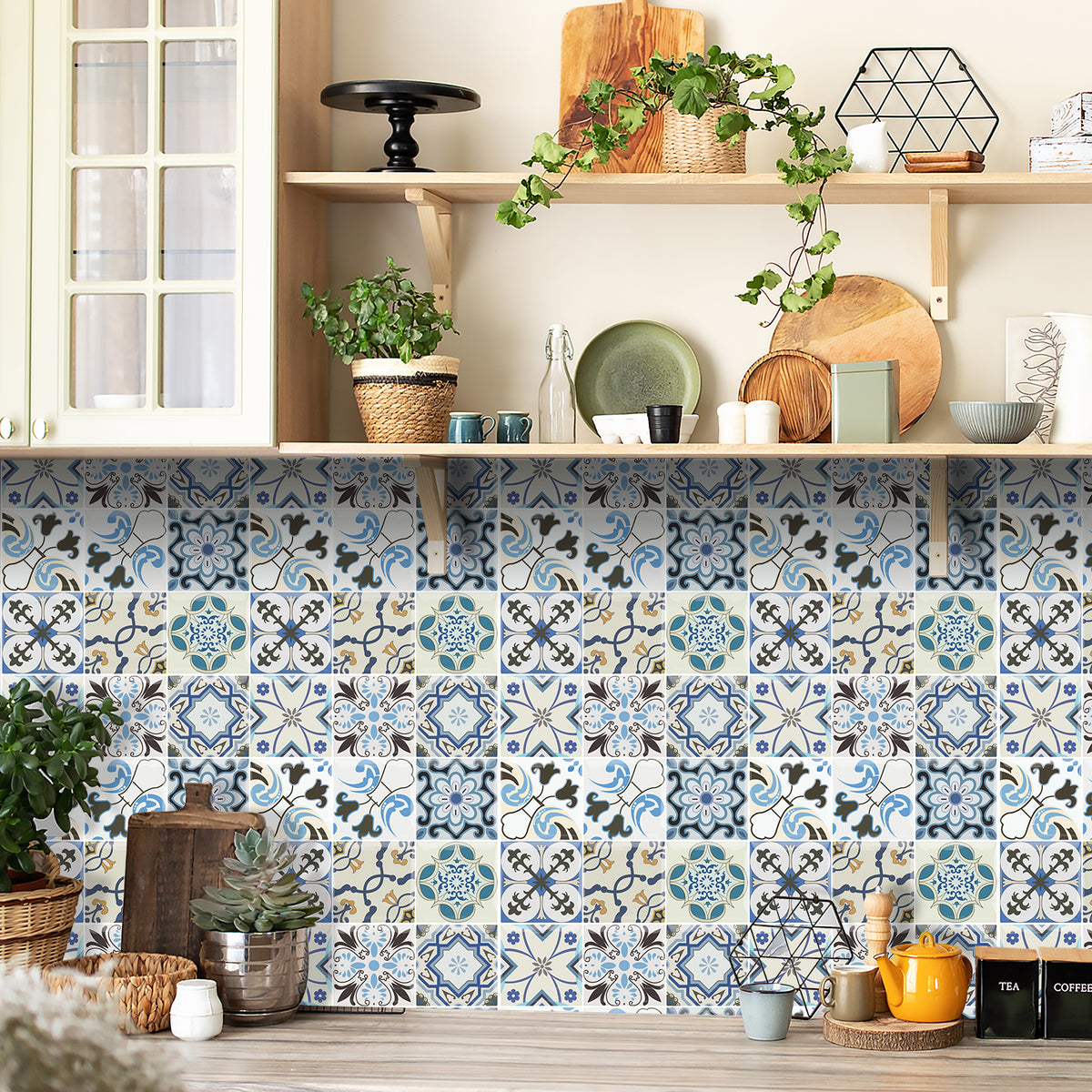 3D Peel & Stick Blue Pattern Mirage Gloss Mosaic