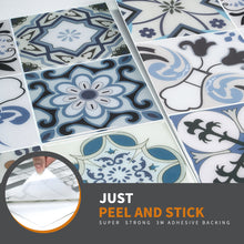 Load image into Gallery viewer, 3D Peel & Stick Blue Pattern Mirage Gloss Mosaic