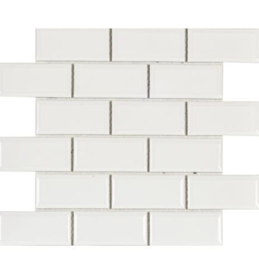 GS-CR019 Bevelled White Subway Porcelain Decor Mosaics
