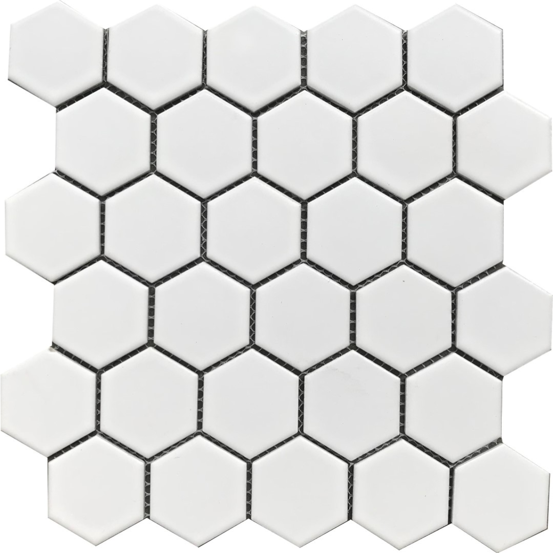 GS-CR030 Hexagonal White Matt Porcelain Decor Mosaics