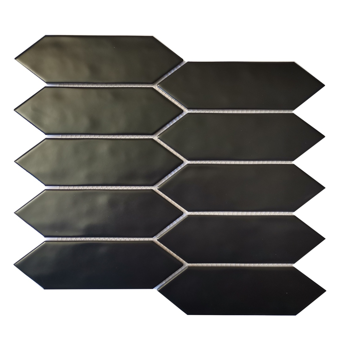 GS-CR069 Spear Head Black Matt Porcelain Decor Mosaics