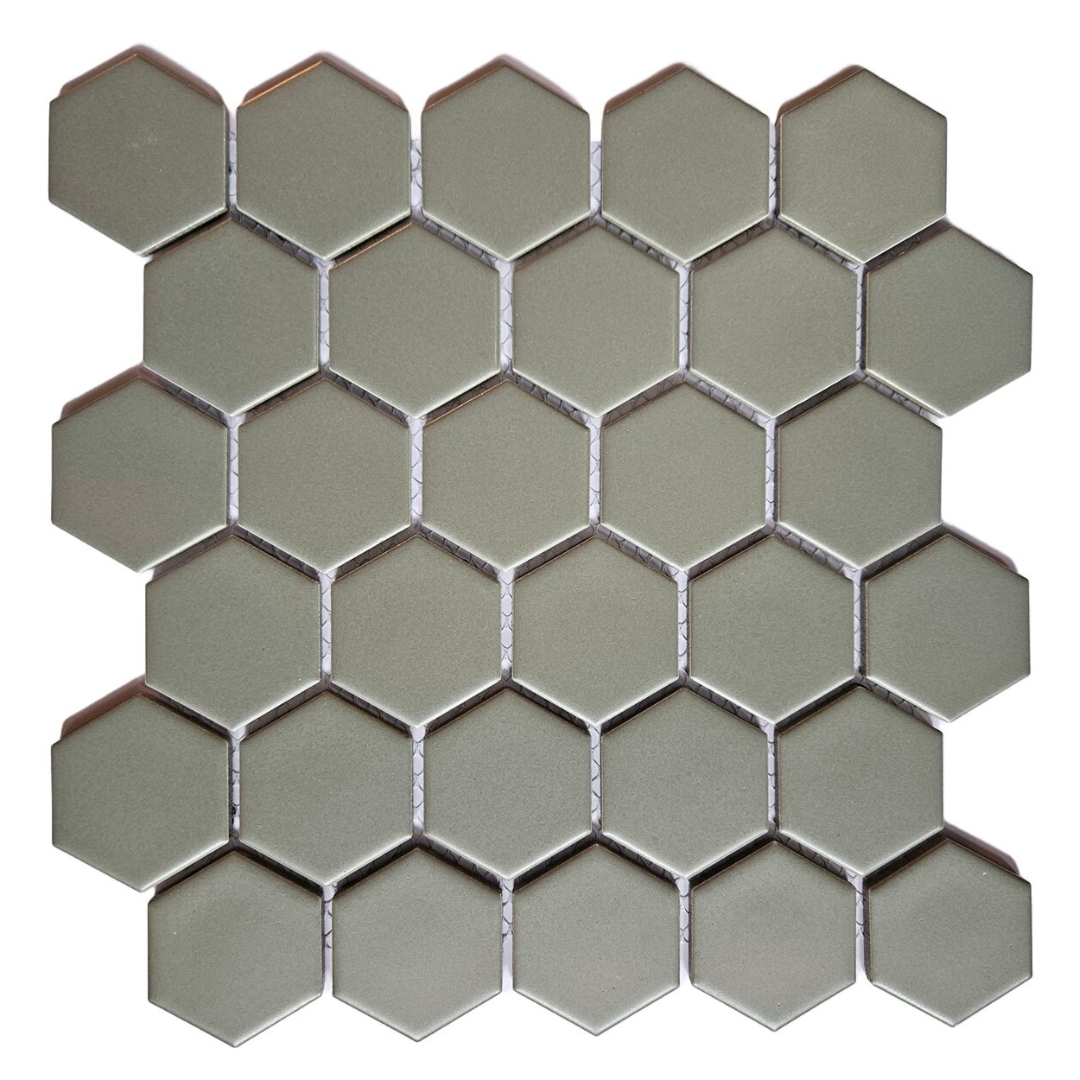 GS-CR140 Hexagonal Dark Grey Matt Porcelain Decor Mosaics
