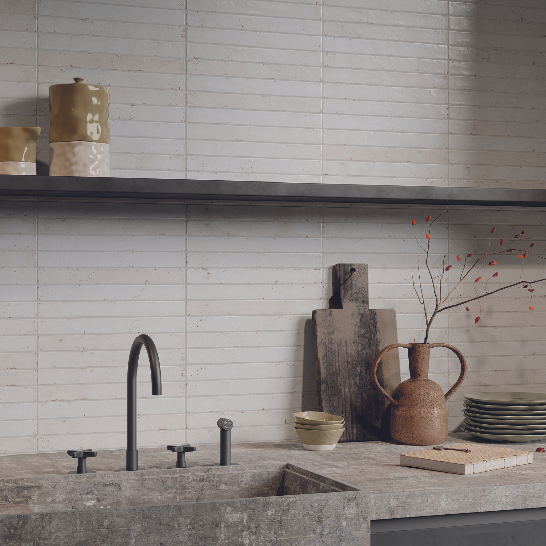 Graffiti White Porcelain Decor Metro Matt Tile
