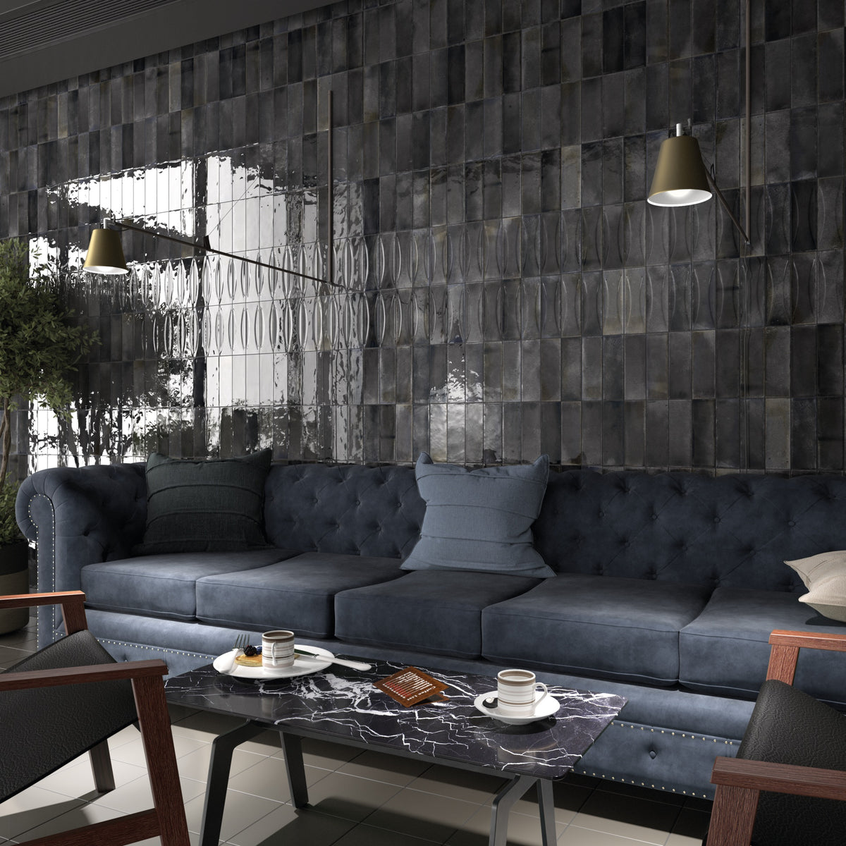 Hanoi Black Ash Metro Decor Tile