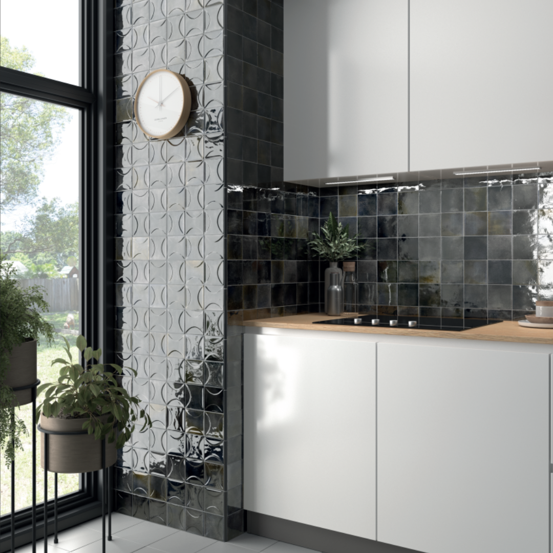 Hanoi Cuadrado Black Ash Decor Tile