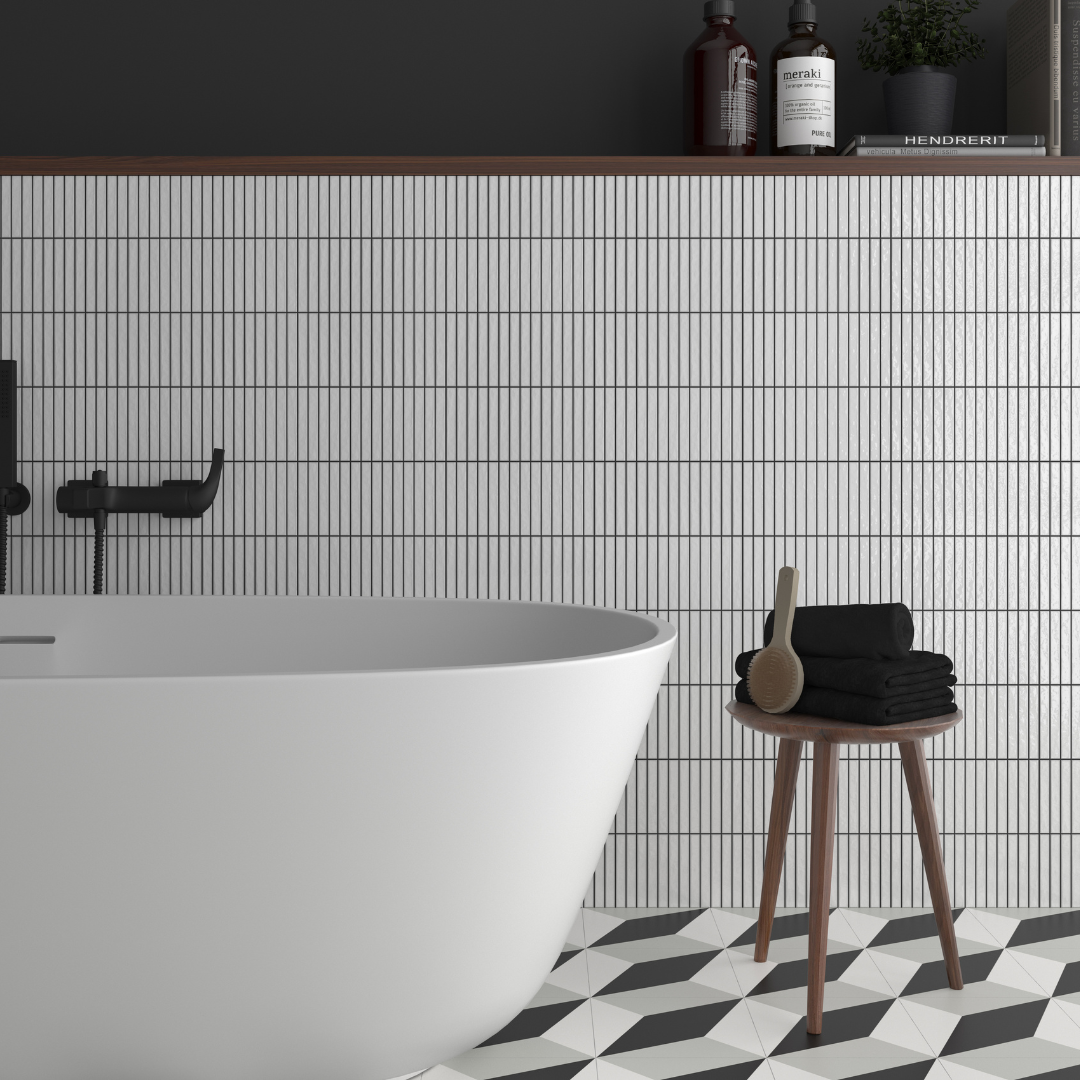 KitKat Snow Gloss Porcelain Decor Metro Tile