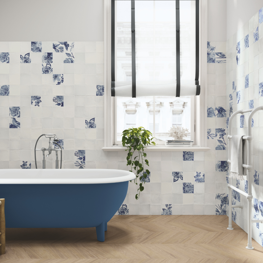 Madeira Square Ice White Decor Tile