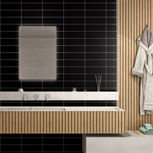 Load image into Gallery viewer, Metro Black Matt Decor Metro Tile