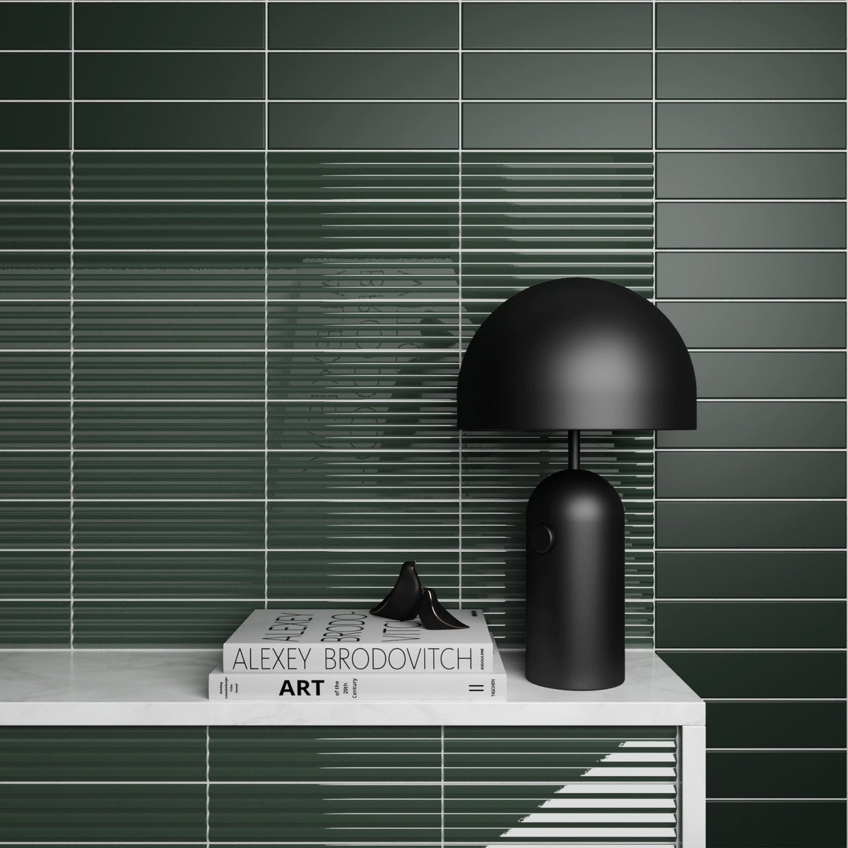 Praia Laurel Green Subway Decor Tile