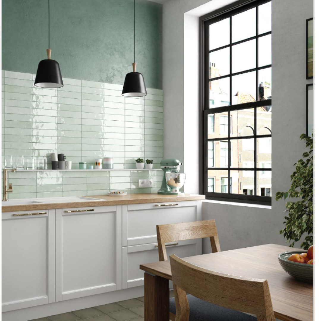 Tribeca Seaglass Mint Metro Porcelain Decor Tile