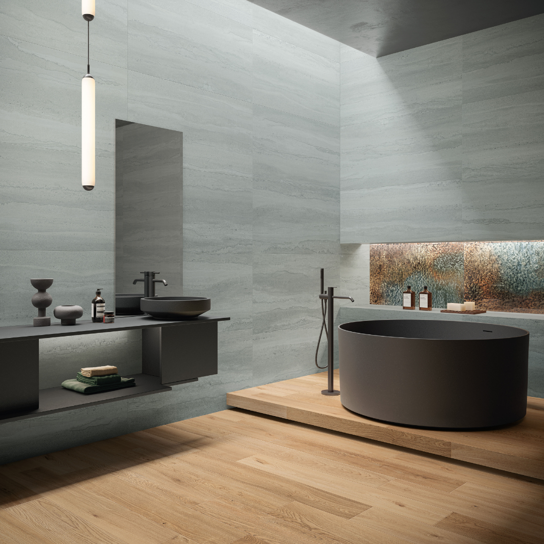 Double Linear Mint 80160 Porcelain Decor Large Format Tile