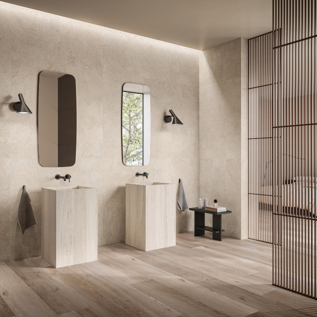 Double Plain Beige 80160 Porcelain Decor Large Format Tile