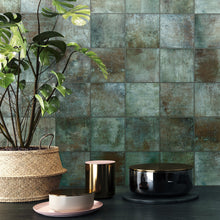 Load image into Gallery viewer, Amazonia Emerald Porcelain Decor Square Tiles
