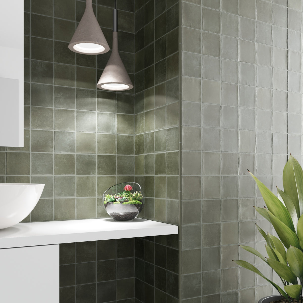 Argile Khaki Cuadrado Porcelain Decor Square Tile