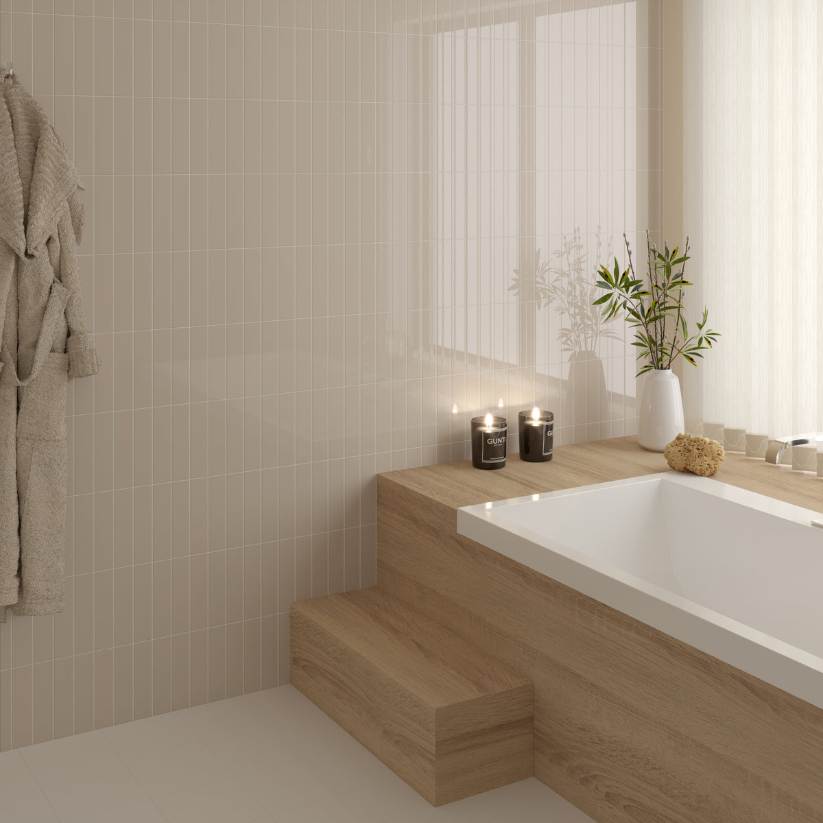 Costa Nova Beige Pale Metro Decor Tile