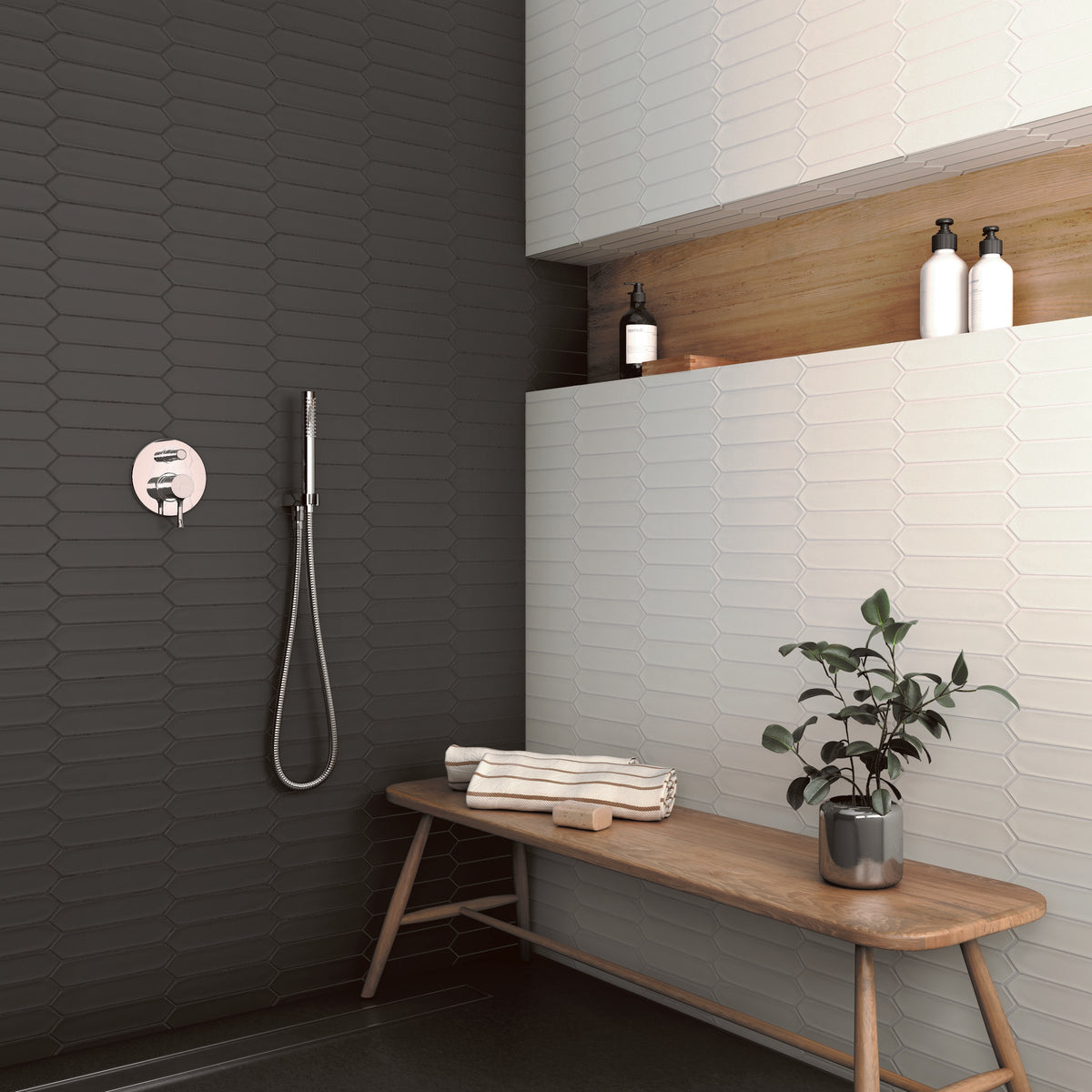 Lanse Black Matt Decor Tile